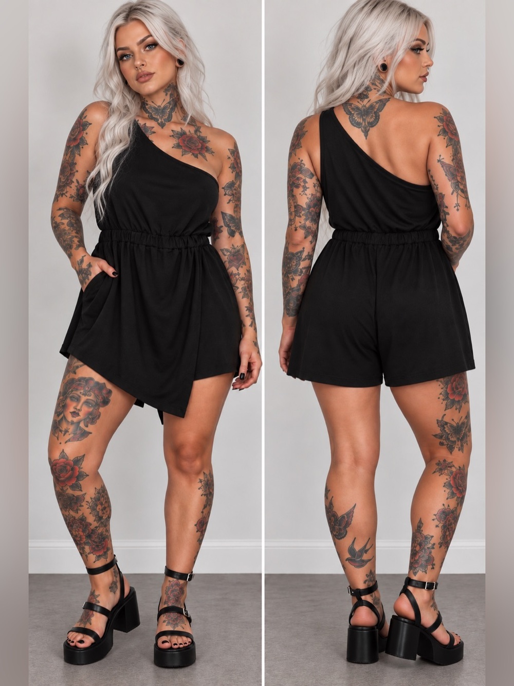 SHEIN Asymmetrical Skort Jumper